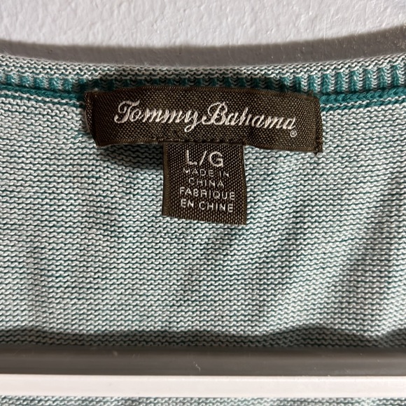 Tommy Bahama Large Sea Green-Blue 1/2 Button Sweater Super Soft Great Condition - Picture 2 of 5